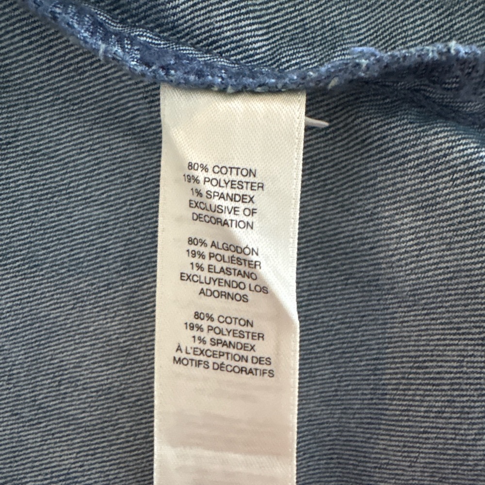 Chico’s platinum embellished blue denim vest size 1 =medium - Picture 3 of 5